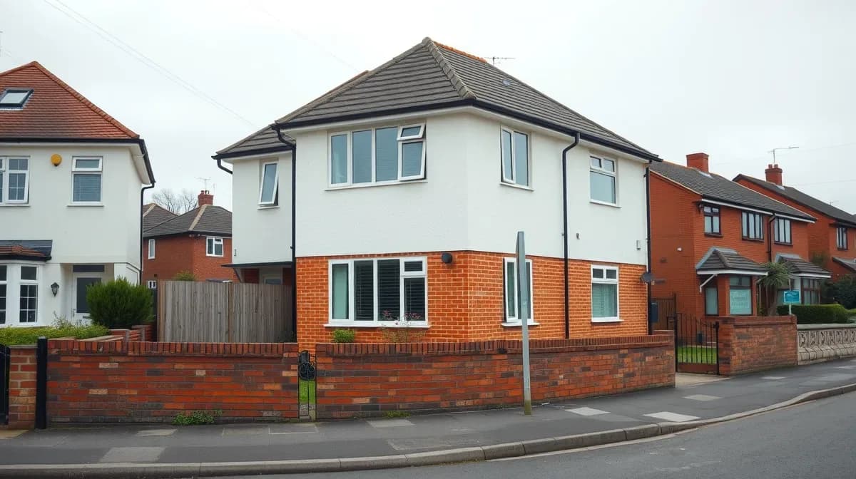 White rendered semi-detached house in Swindon
